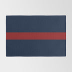 Navy Red Horizontal Bar Rug Gallery Image 2