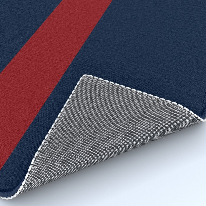Navy Red Horizontal Bar Rug Gallery Image 4