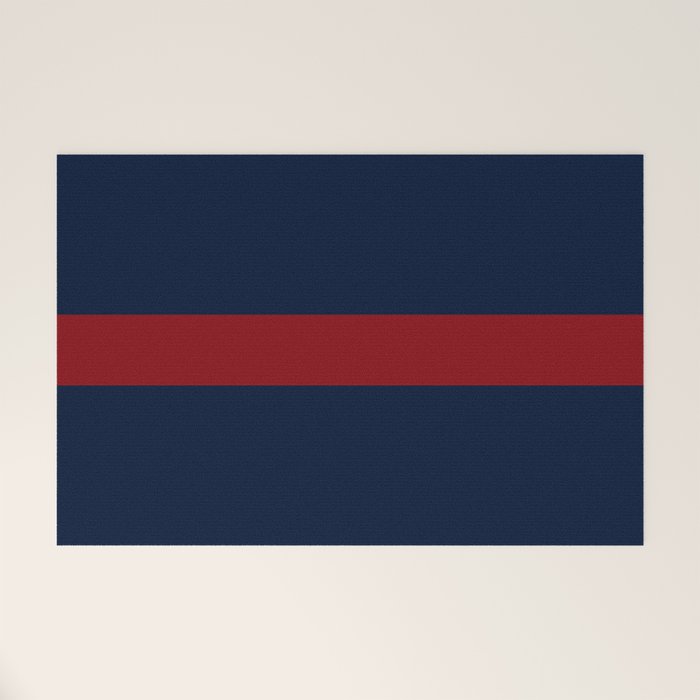 Navy Red Horizontal Bar Welcome Mat Gallery Image 1