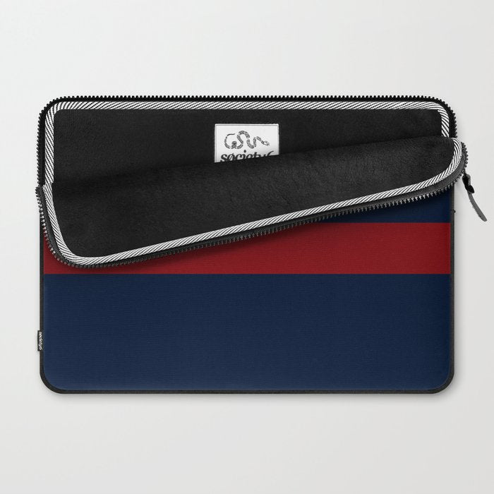 Navy Red Horizontal Bar Laptop Sleeve Gallery Image 2