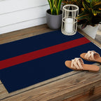 Navy Red Horizontal Bar Outdoor Rug Gallery Image 2
