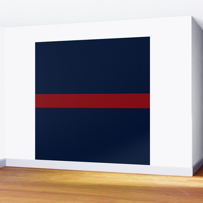 Navy Red Horizontal Bar Wall Mural Gallery Image 2