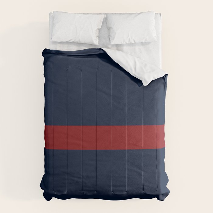 Navy Red Horizontal Bar Comforter Gallery Image 6