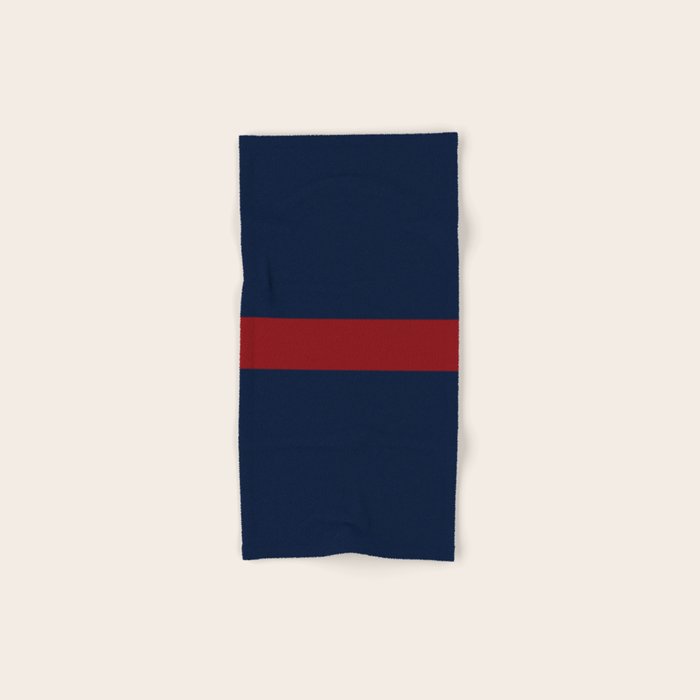 Navy Red Horizontal Bar Bath Towel Gallery Image 1