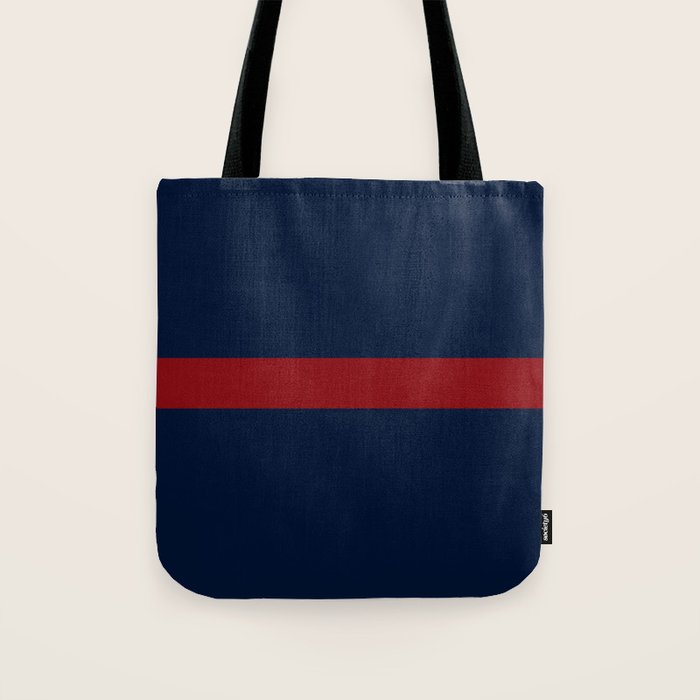 Navy Red Horizontal Bar Tote Bag Gallery Image 1