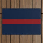 Navy Red Horizontal Bar Outdoor Rug Gallery Image 1