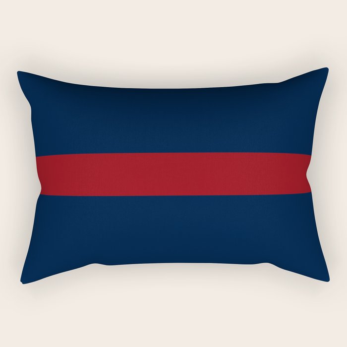Navy Red Horizontal Bar Rectangular Pillow Gallery Image 1
