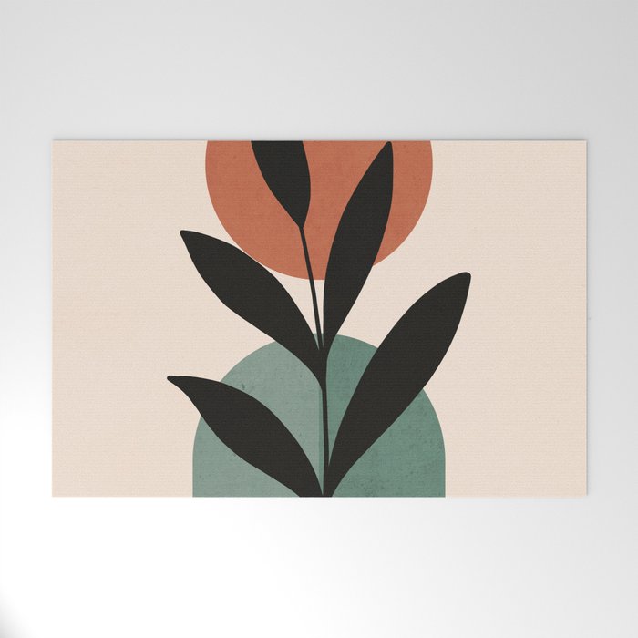 Abstract Art Tropical Leaf 16 Welcome Mat Gallery Image 1