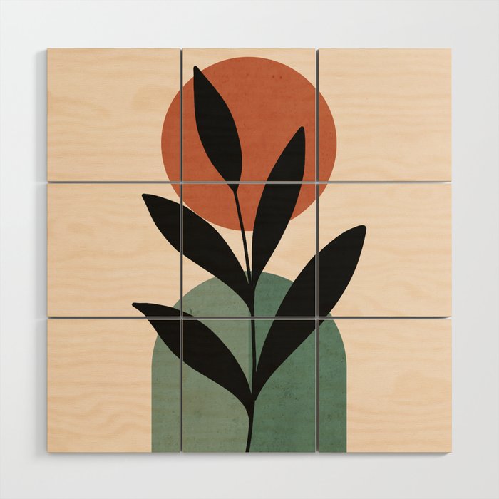 Abstract Art Tropical Leaf 16 Wood Wall Art Gallery Image 1