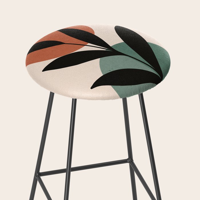 Abstract Art Tropical Leaf 16 Stool Gallery Image 2