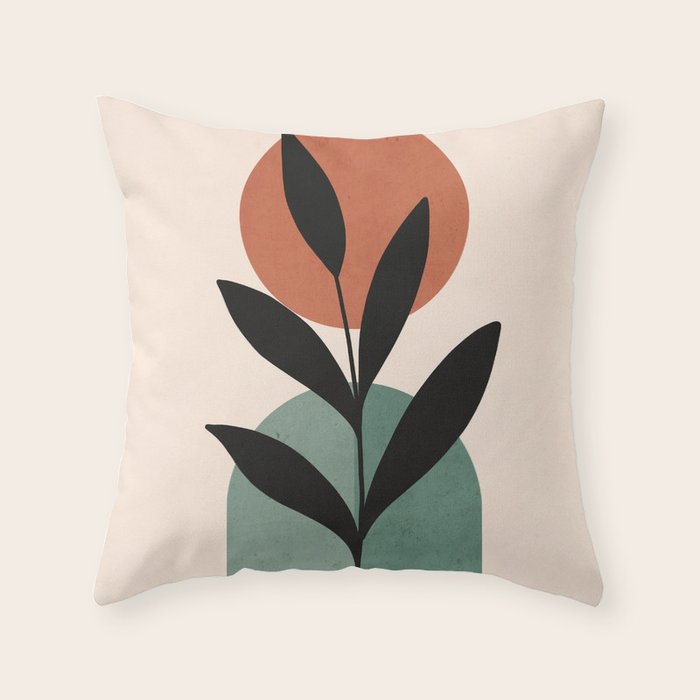 Abstract Art Tropical Leaf 16 Throw Pillow Gallery Image 6