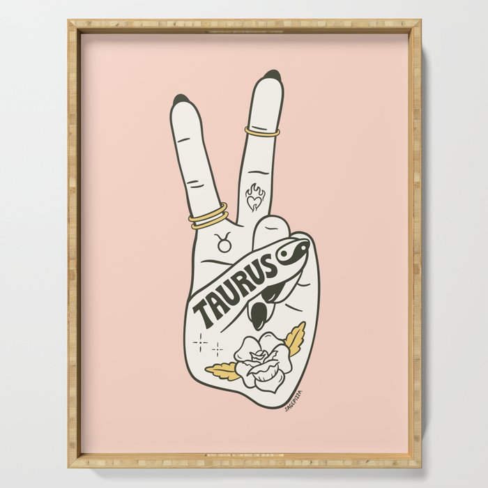 TAURUS (PEACE SIGN COLLECTION) Serving Tray Gallery Image 1