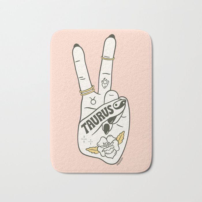 Taurus (Peace Sign Collection) Bath Mat