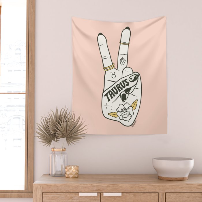 TAURUS (PEACE SIGN COLLECTION) Wall Tapestry Gallery Image 2