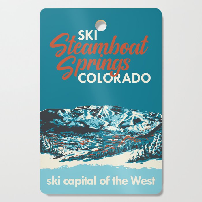 Steamboat Springs Vintage Ski Poster Cutting Board Gallery Image 1