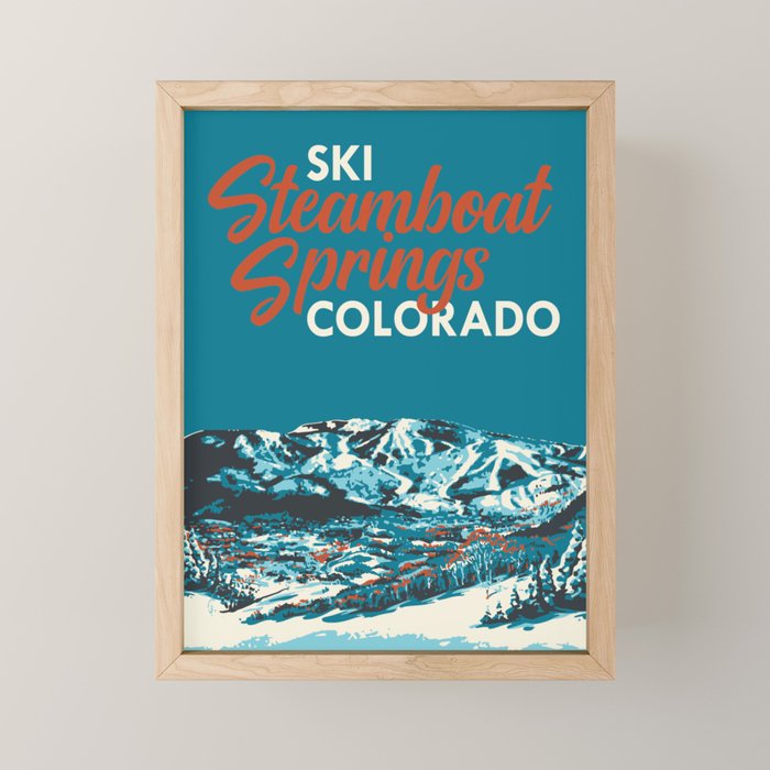 Steamboat Springs Vintage Ski Poster Mini Art Print Gallery Image 1