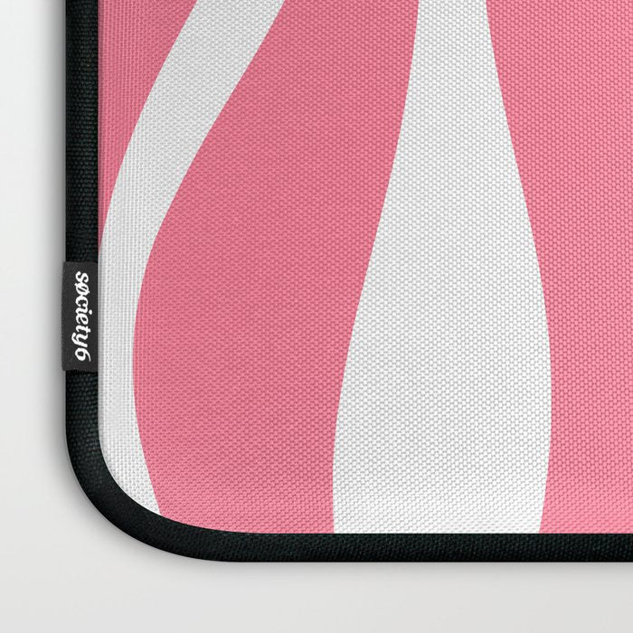 Mid Century Modern Abstract Lounge Pattern in Pink and White Laptop Sleeve Gallery Image 3