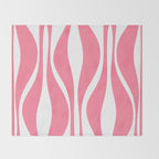 Mid Century Modern Abstract Lounge Pattern in Pink and White Throw Blanket Gallery Image 2
