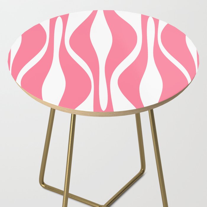 Mid Century Modern Abstract Lounge Pattern in Pink and White Side Table Gallery Image 2