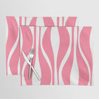 Mid Century Modern Abstract Lounge Pattern in Pink and White Placemat Gallery Image 1