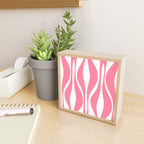 Mid Century Modern Abstract Lounge Pattern in Pink and White Mini Art Print Gallery Image 2
