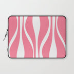 Mid Century Modern Abstract Lounge Pattern in Pink and White Laptop Sleeve Gallery Image 1