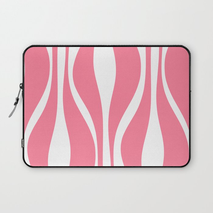 Mid Century Modern Abstract Lounge Pattern in Pink and White Laptop Sleeve Gallery Image 1