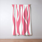 Mid Century Modern Abstract Lounge Pattern in Pink and White Window Curtain Gallery Image 3