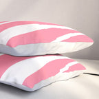Mid Century Modern Abstract Lounge Pattern in Pink and White Pillow Sham Gallery Image 3