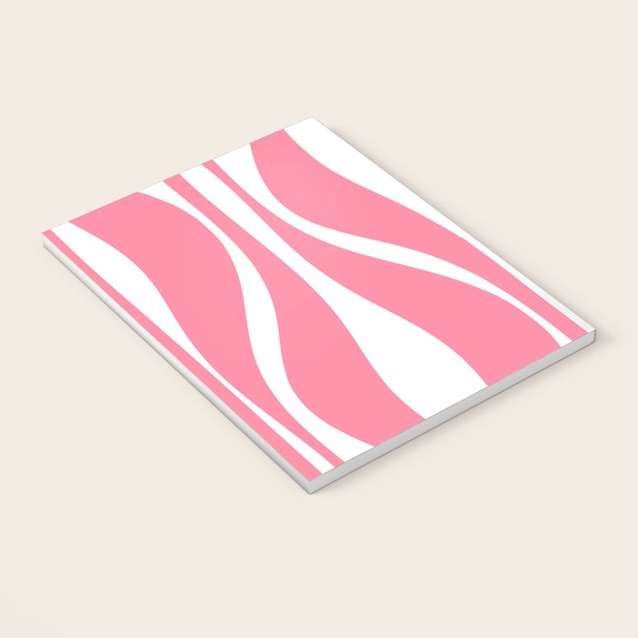 Mid Century Modern Abstract Lounge Pattern in Pink and White Notebook Gallery Image 3
