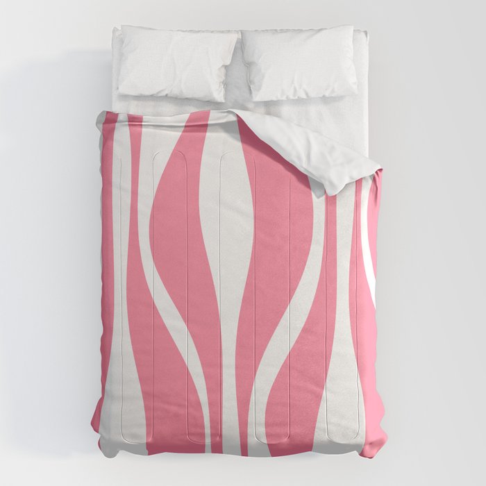 Mid Century Modern Abstract Lounge Pattern in Pink and White Comforter Gallery Image 6