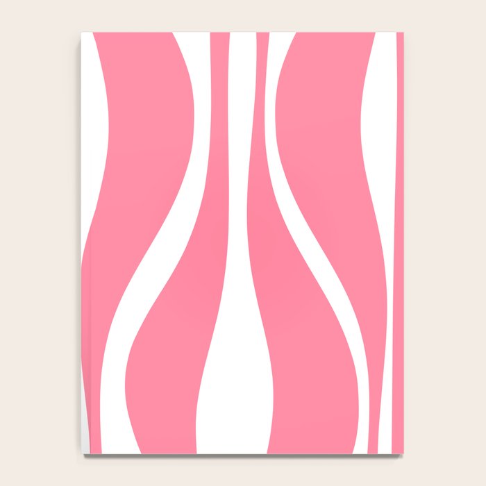 Mid Century Modern Abstract Lounge Pattern in Pink and White Notebook Gallery Image 4