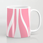Mid Century Modern Abstract Lounge Pattern in Pink and White Coffee Mug Gallery Image 1