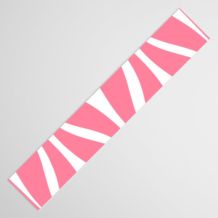 Mid Century Modern Abstract Lounge Pattern in Pink and White Table Runner Gallery Image 3