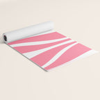 Mid Century Modern Abstract Lounge Pattern in Pink and White Yoga Mat Gallery Image 2