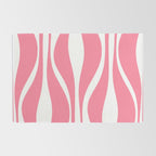 Mid Century Modern Abstract Lounge Pattern in Pink and White Rug Gallery Image 2