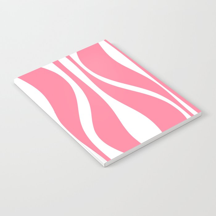 Mid Century Modern Abstract Lounge Pattern in Pink and White Notebook Gallery Image 1