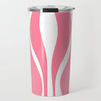 Mid Century Modern Abstract Lounge Pattern in Pink and White Travel Mug Gallery Image 1