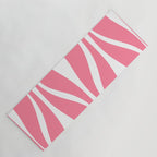 Mid Century Modern Abstract Lounge Pattern in Pink and White Yoga Mat Gallery Image 1