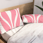 Mid Century Modern Abstract Lounge Pattern in Pink and White Pillow Sham Gallery Image 2