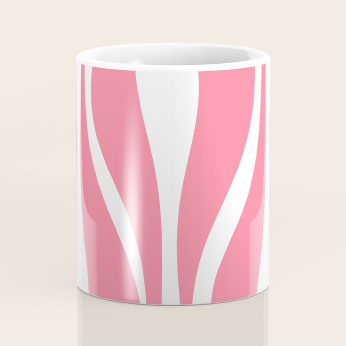 Mid Century Modern Abstract Lounge Pattern in Pink and White Coffee Mug Gallery Image 4