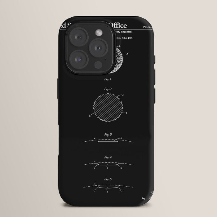 Golf Ball Patent - Black iPhone Case Gallery Image 15