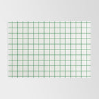 Grid Lines Green and White Geometric Pattern Rug Gallery Image 2