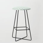Grid Lines Green and White Geometric Pattern Stool Gallery Image 1