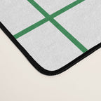 Grid Lines Green and White Geometric Pattern Desk Mat Gallery Image 4