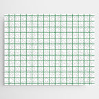 Grid Lines Green and White Geometric Pattern Jigsaw Puzzle Gallery Image 1