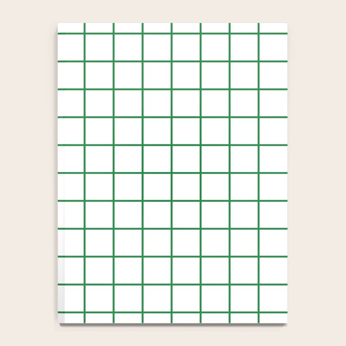 Grid Lines Green and White Geometric Pattern Notebook Gallery Image 4