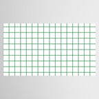 Grid Lines Green and White Geometric Pattern Tablecloth Gallery Image 2