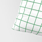 Grid Lines Green and White Geometric Pattern Pillow Sham Gallery Image 4