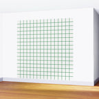Grid Lines Green and White Geometric Pattern Wall Mural Gallery Image 2